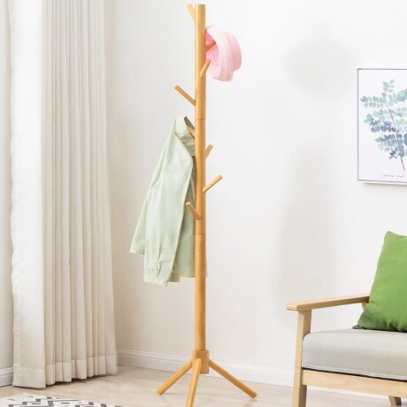 Perchero De Pie De Madera 175cm Hts Natural