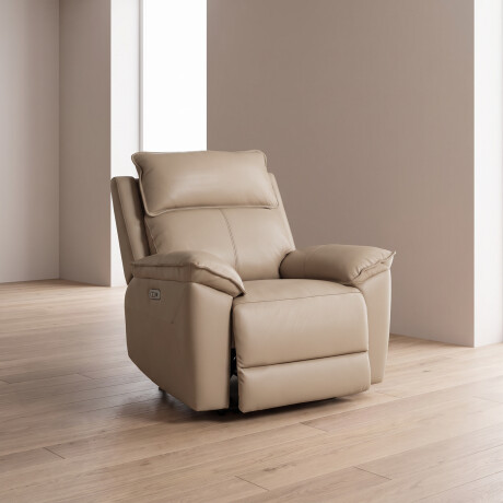 RECLINER ELÉCTRICO 1 CUERPO CUERO-Y-SIMIL-CUERO MARRON JOSHUA TAUPE
