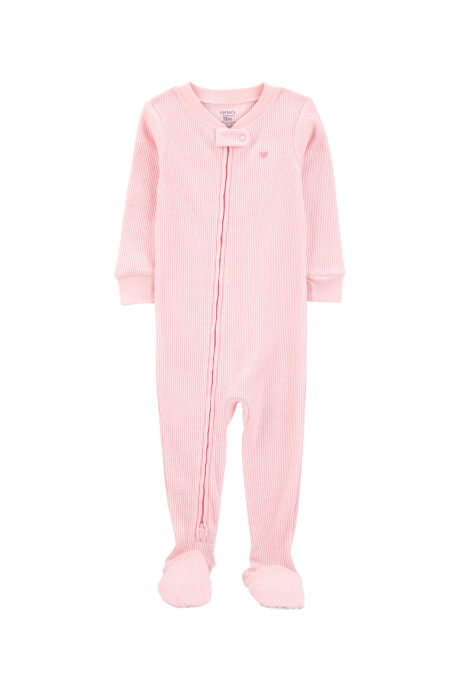 Pijama térmico una pieza de algodón, con pie, rosado Sin color