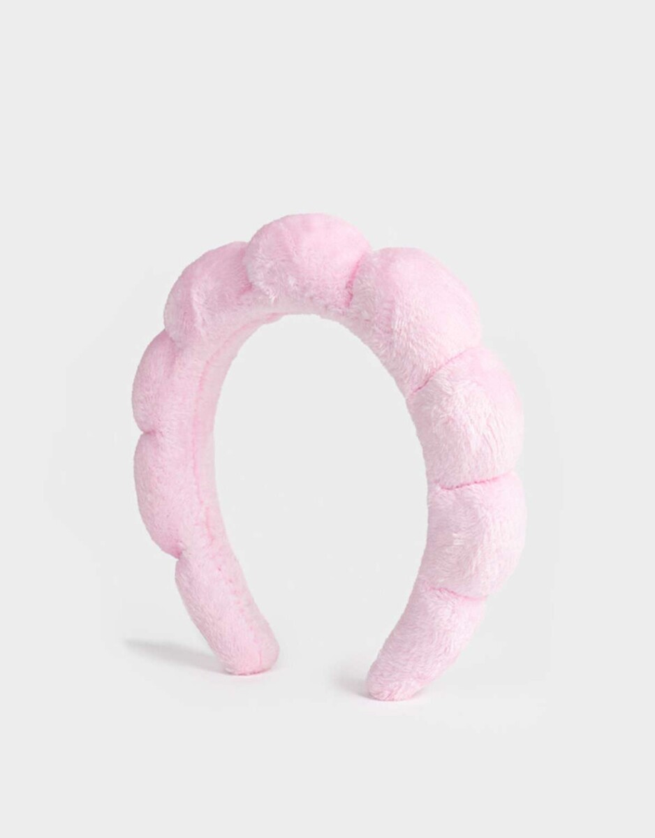 Vincha Puffy Estampada - Rosa Claro 