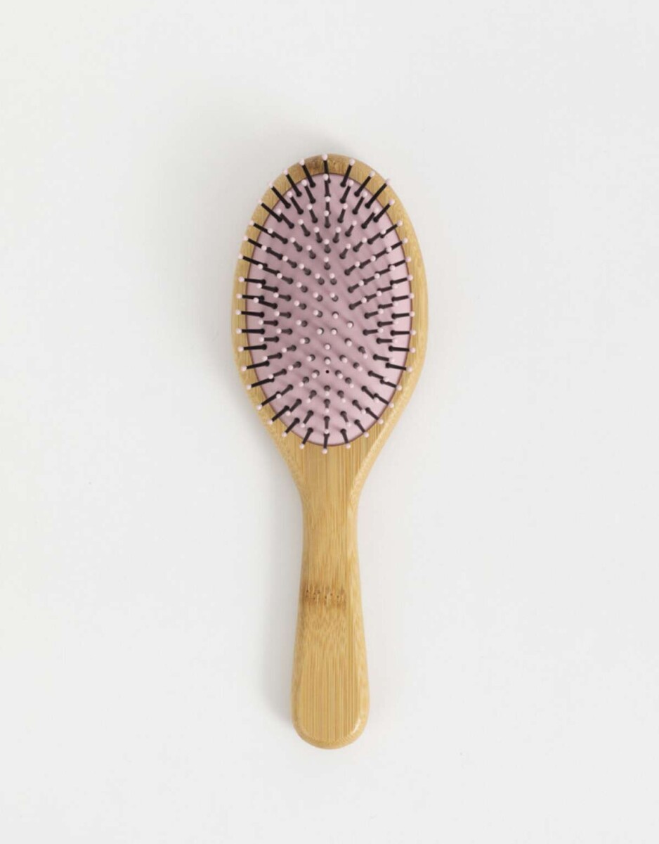 Cepillo Redondo De Bamboo - Combinacion Multicolor 