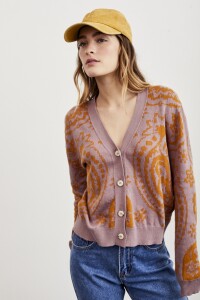 Cardigan Jacquard Ocre