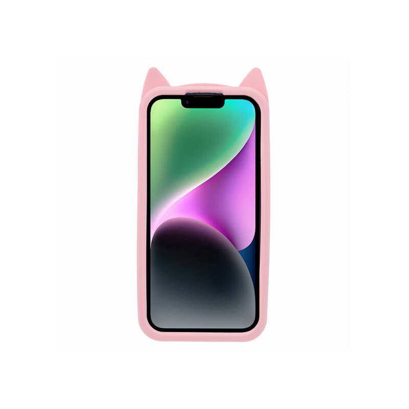 Protector iPhone 13/14 diseño gato color rosa Protector Iphone 13/14 Diseño Gato Color Rosa