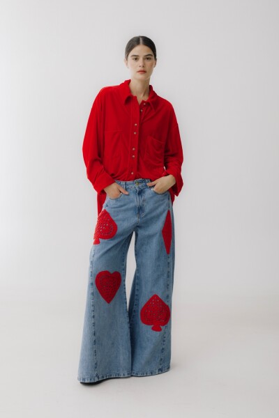 CAMISA BIMBA VELVET Rojo