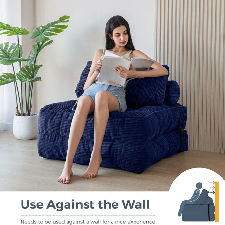 Sofá Sillón Cama Plegable Cloudnest + Almohada Living Azul