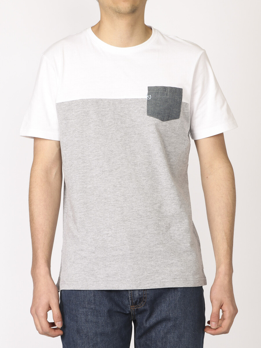 T-shirt Bolsillo Jean Navigator - Blanco/gris 