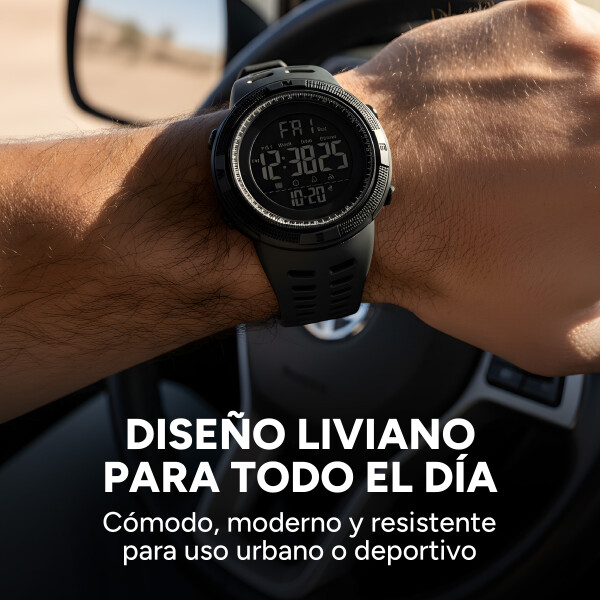 Reloj Deportivo Digital Resistente Al Agua Color Negro