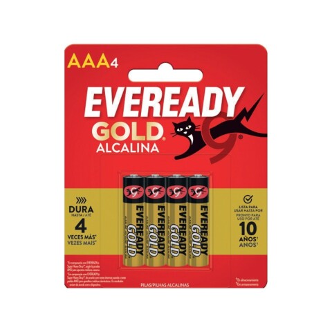 PILA ALCALINA EVEREADY GOLD AAA BLISTER X 4 UNIDADES PILA ALCALINA EVEREADY GOLD AAA BLISTER X 4 UNIDADES