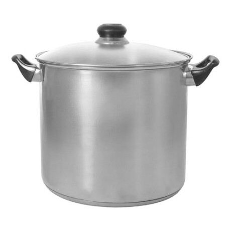 Olla Cuori Giulia con tapa de vidrio acero inox. 12lts Plateado