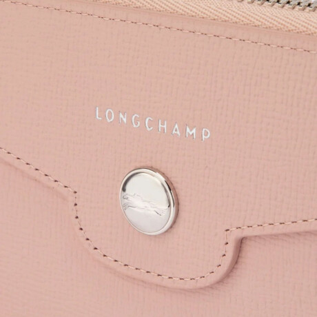 Longchamp -Billetera de cuero con cierre, le pliage Héritage Rosado