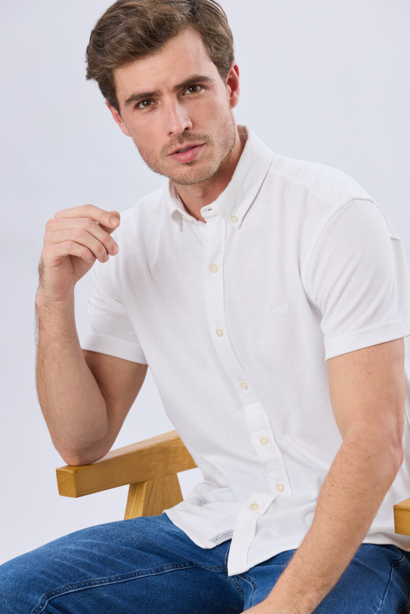 CAMISA LISA PIQUÉ - Blanco 