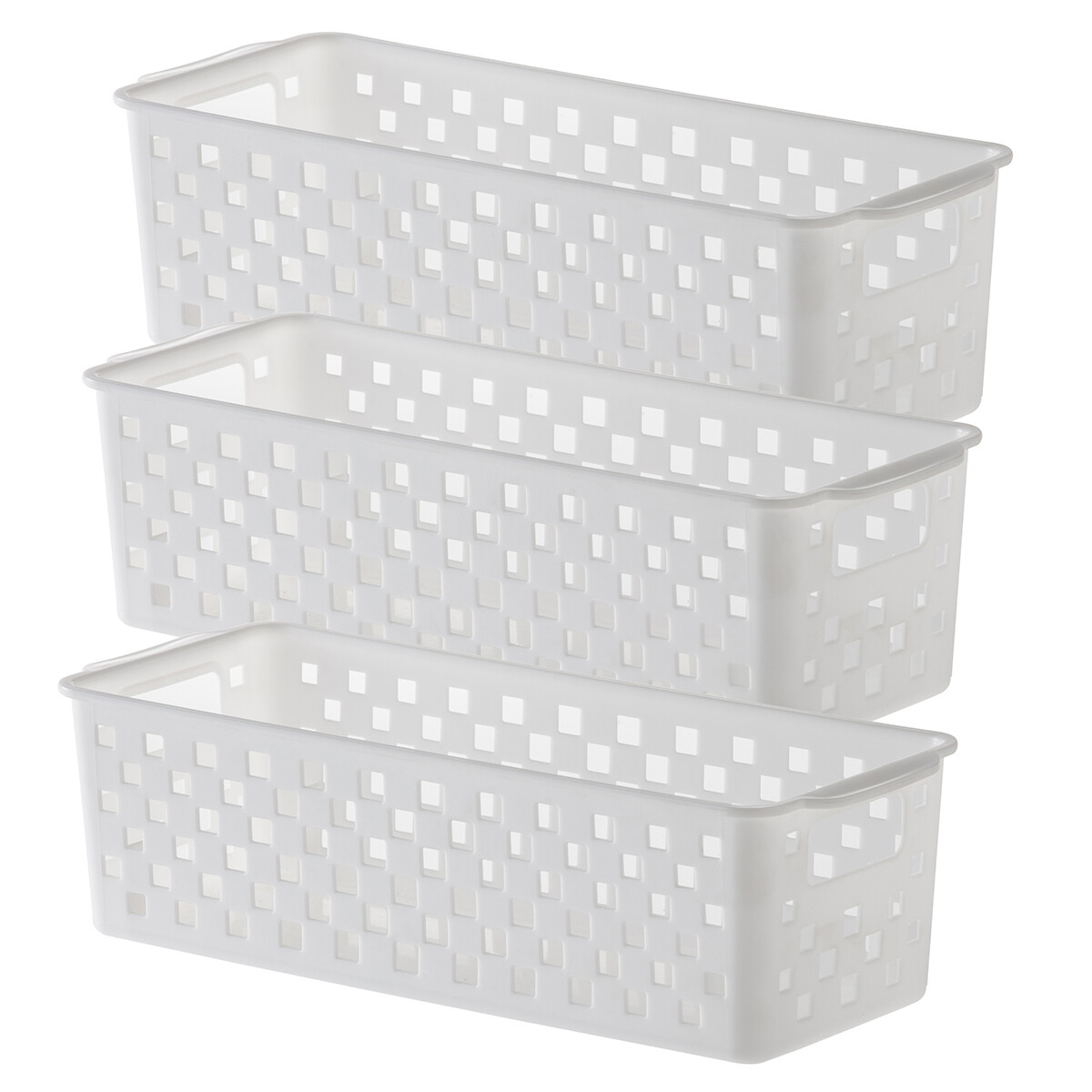 Set x3 Cesto organizador Quadratta calado P - BLANCO 