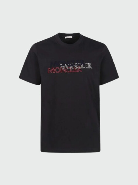 MONCLER - CAMISETA TRICOLOR LOGO Azul Marino