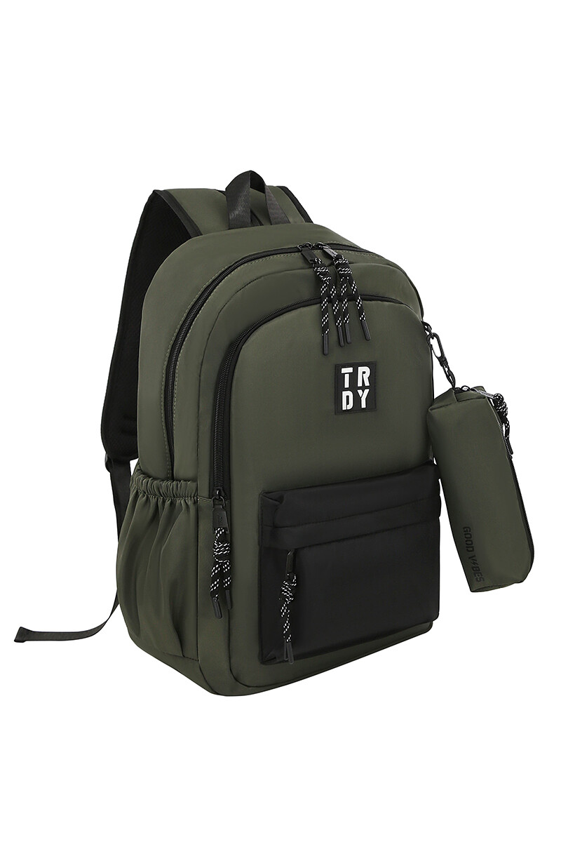 Mochila con cartuchera Trendy Gris