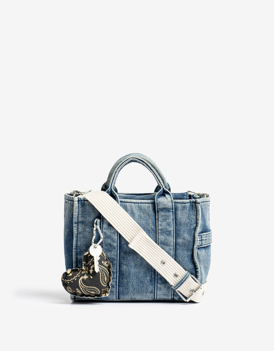 Bandolera Denim Con Charm 