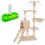 Set Torre Rascador Nido + Plato Doble Comida Agua Automatico Color Variante Beige