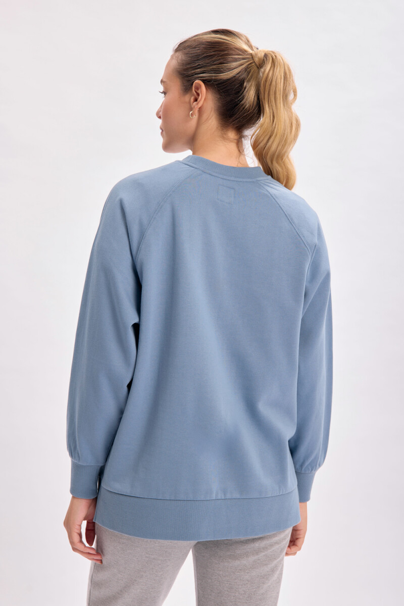 Buzo deportivo oversize estampa Self Azul