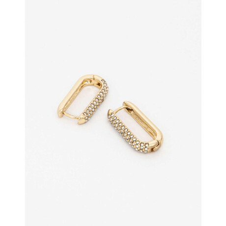 Aros Argollas Eslabón Strass Dorado
