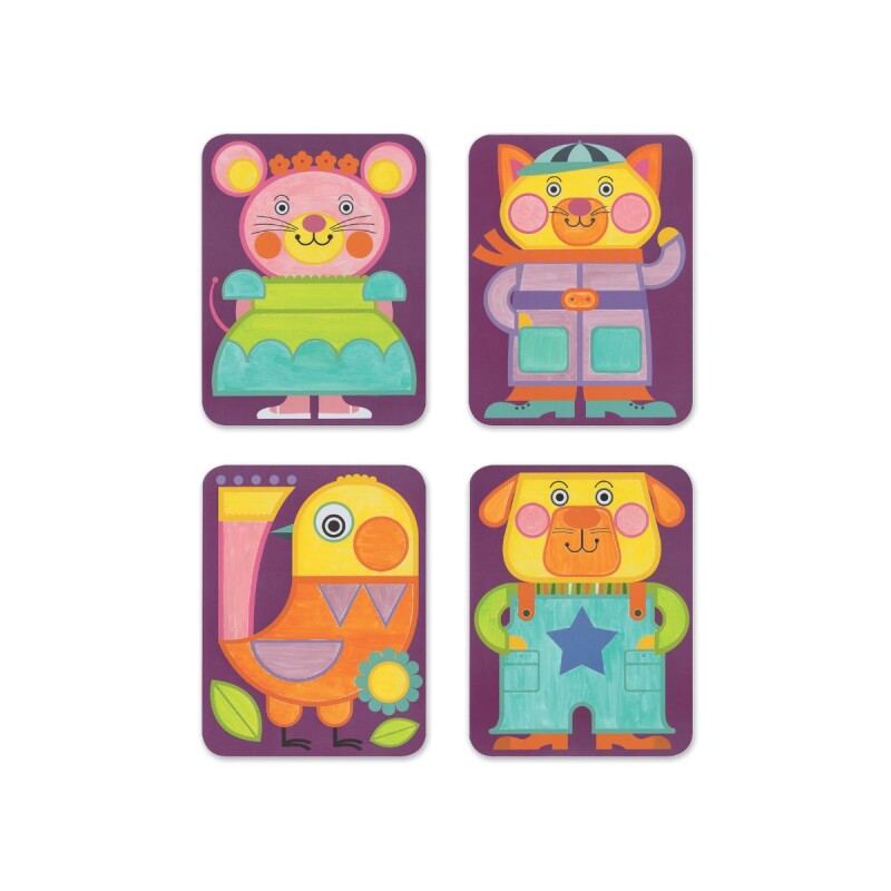 Set x4 Láminas con paleta de acuarelas Gatos