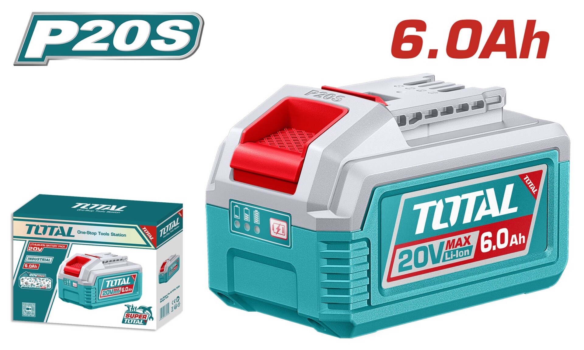 Bateria de litio 20v 6ah p20s total tfbli2126 