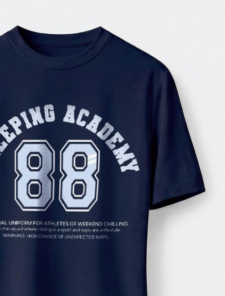 CAMISETA DE MANGA CORTA CON ESTAMPADO AZUL