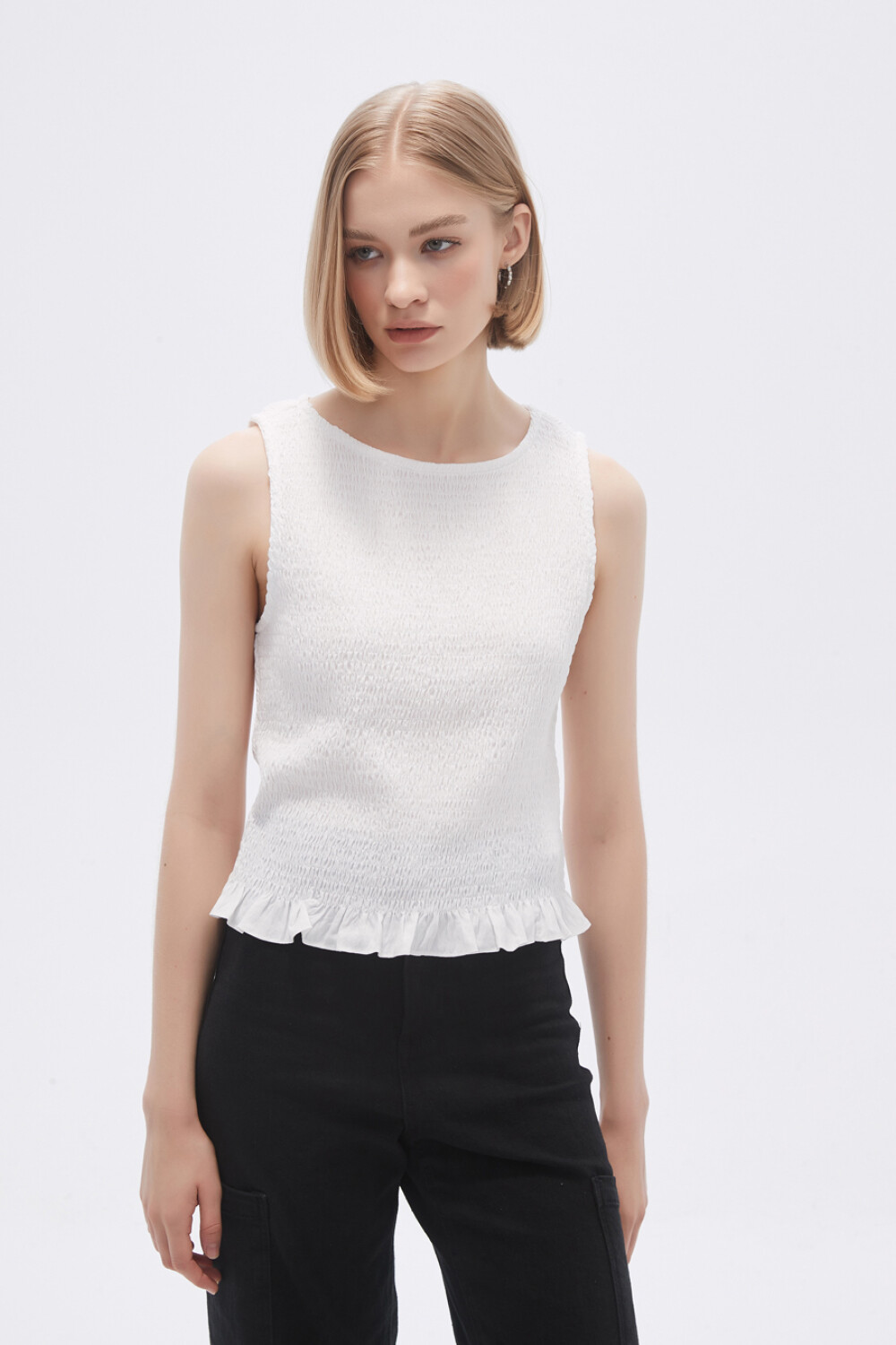 Musculosa Fruncin Marfil / Off White