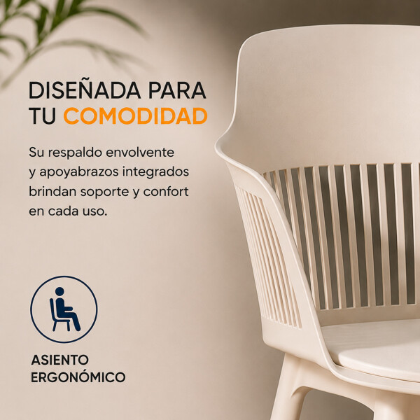 Silla Comedor ComboHome Cocina Aurora Marcela Nórdica 83Cm ® Beige 1