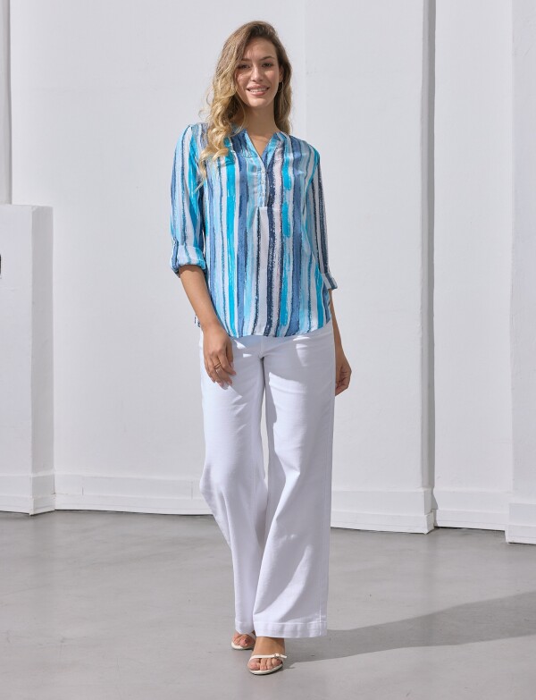 Blusa Printed MULTI/AZUL