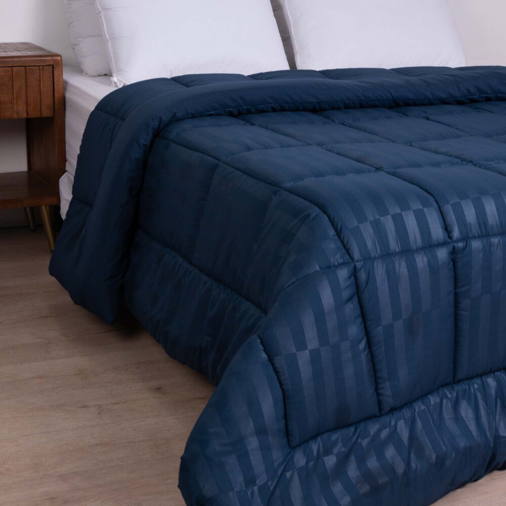 ACOLCHADO 2 PLAZAS POLIESTER AZUL EMBOSSED MARINO