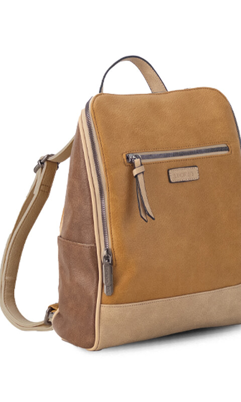 MOCHILA QUEEN NUEZ ARENA Y TABACO