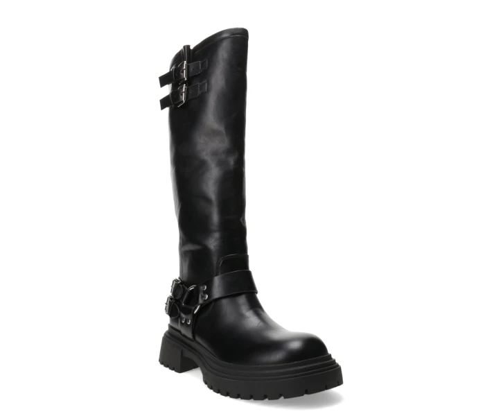 Bota HARBOR de caña alta con hebillas Black