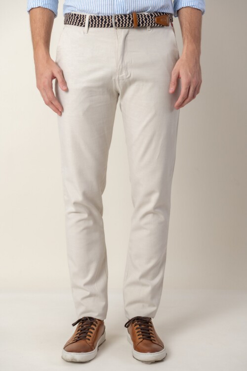 Pantalón de Tencel Slim Fit Hielo