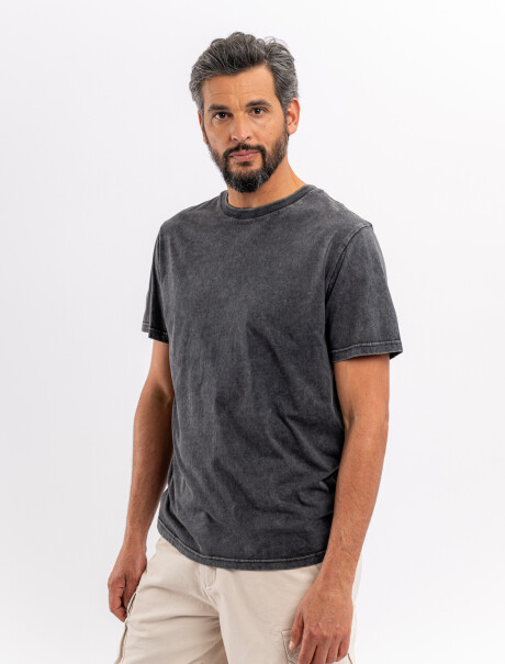 T-shirt m/c estoneada negro