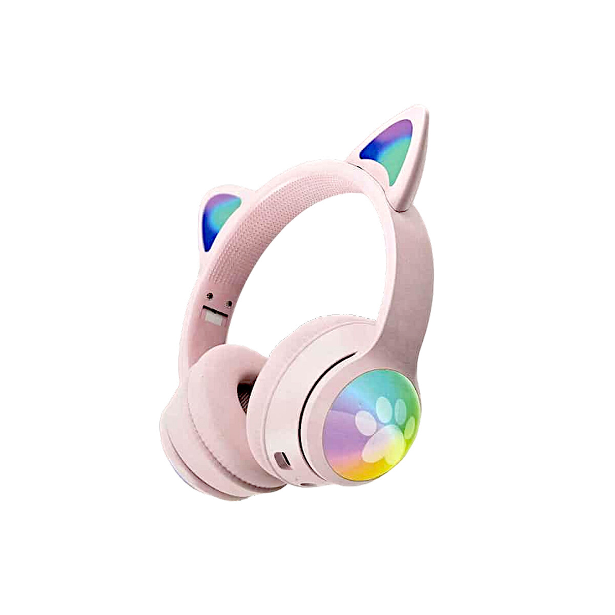 Auriculares inalámbricos infantiles rosados con orejas de gato - Rosa 