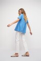 Remera con volado azul francia