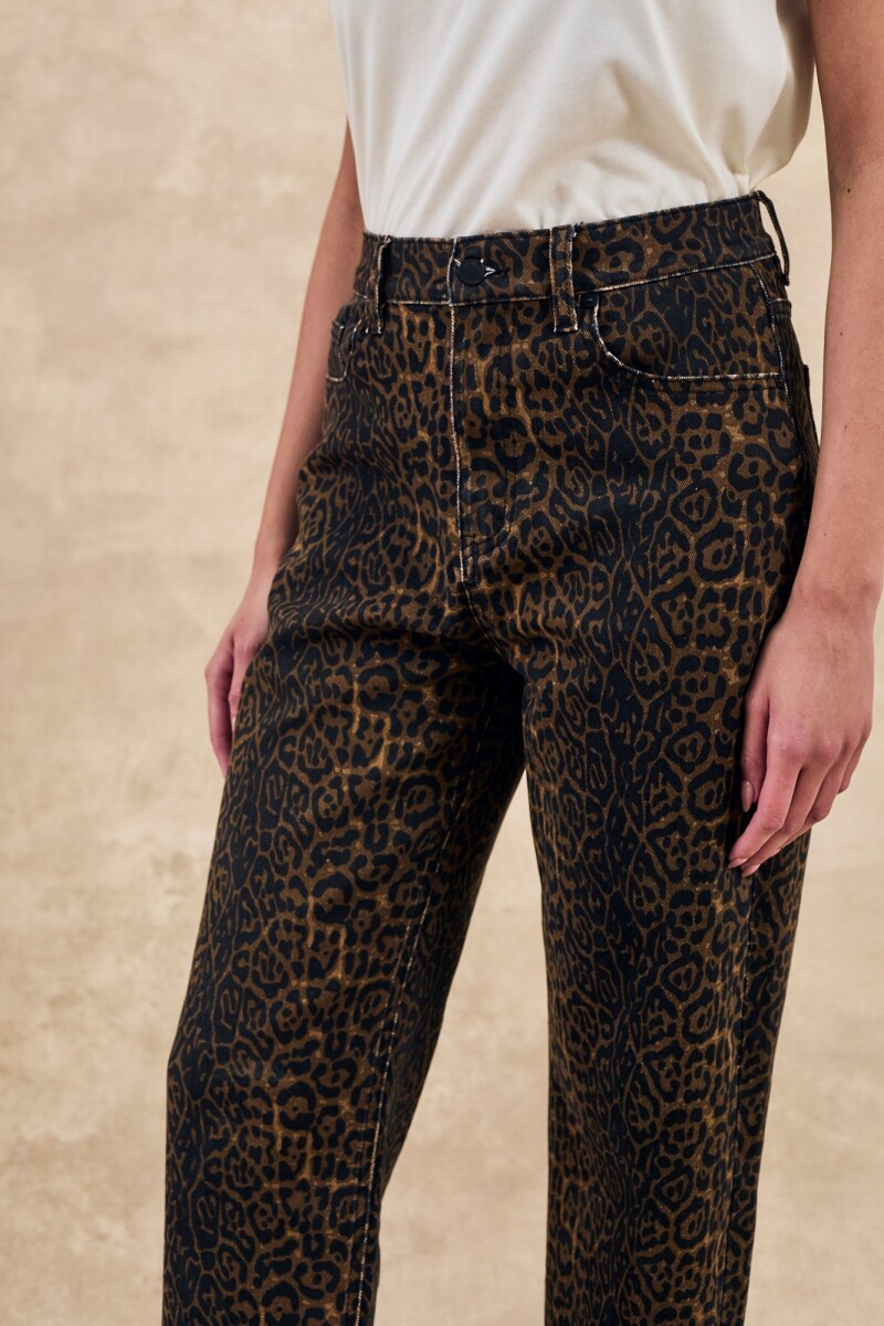 Jean Recto Animal Print Multi