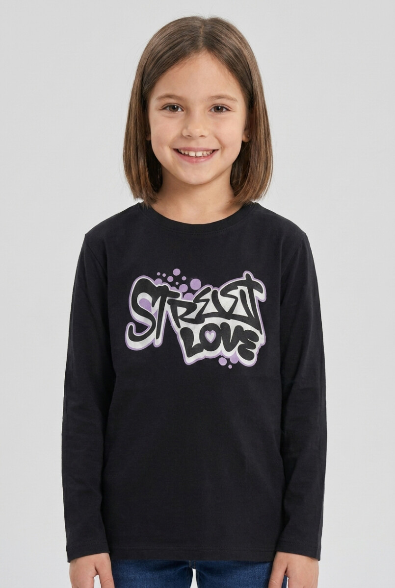 Camiseta manga larga - Negro 