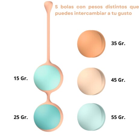 Bolas Kegel Ejercicios Pélvicos x5 Kewos Verde y Amarillo