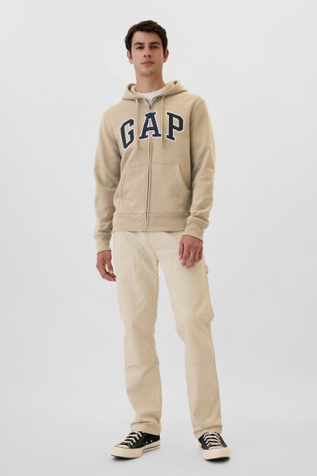 Canguro Con Cierre Logo Gap Hombre Khaki
