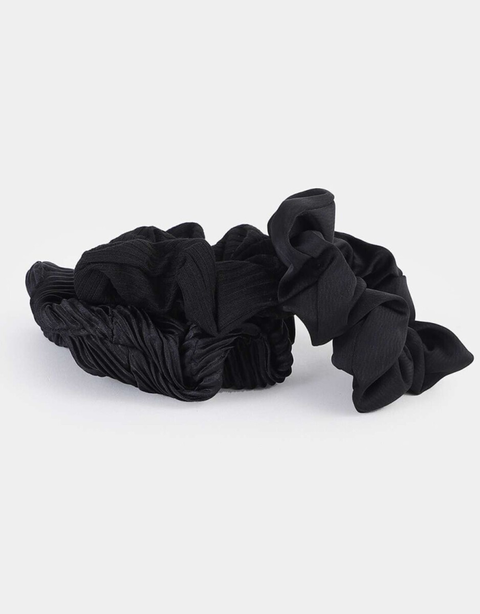 Set De Scrunchies - Negro 