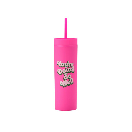 Vaso Con Sorbito Fucsia