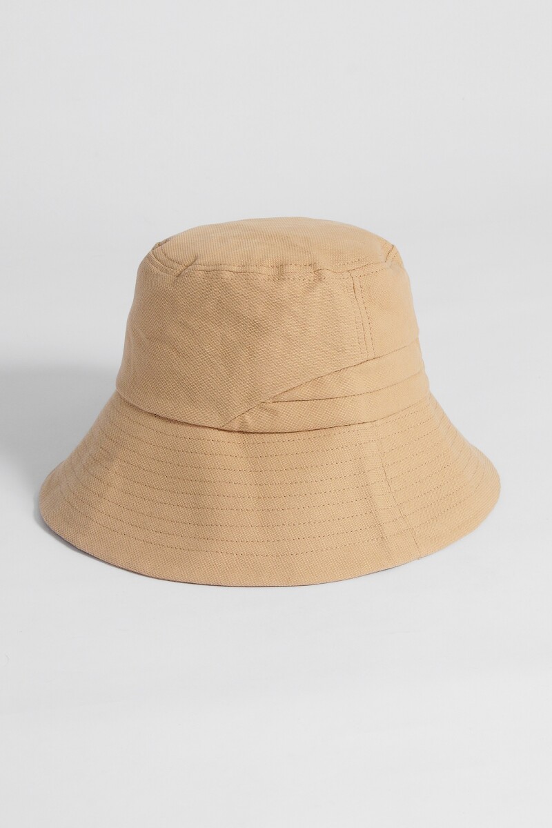 Bucket de tela pliegue beige