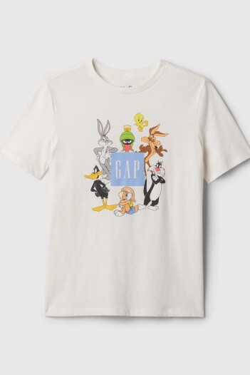 Remera Logo Gap Looney Tunes Niño New Off White