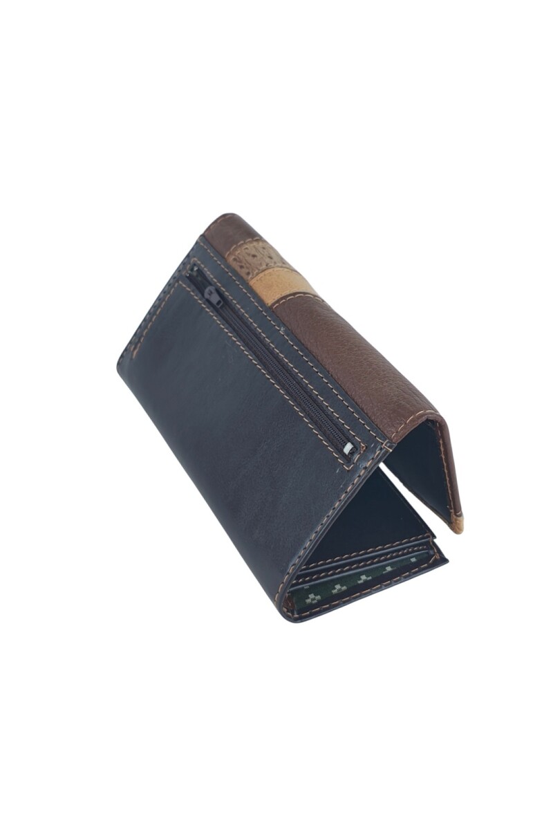 Billetera clasica con vista multicolor en cuero Multicolor 3