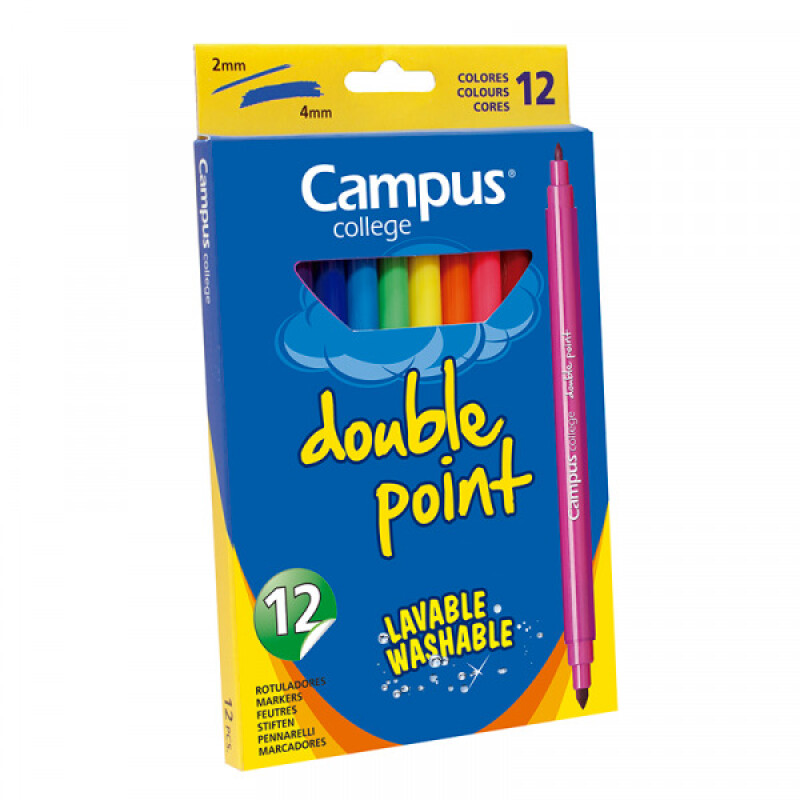 Marcadores Fino Doble Punta Caja x12 Campus #Marcadores Fino Doble Punta Caja X 12 Campus