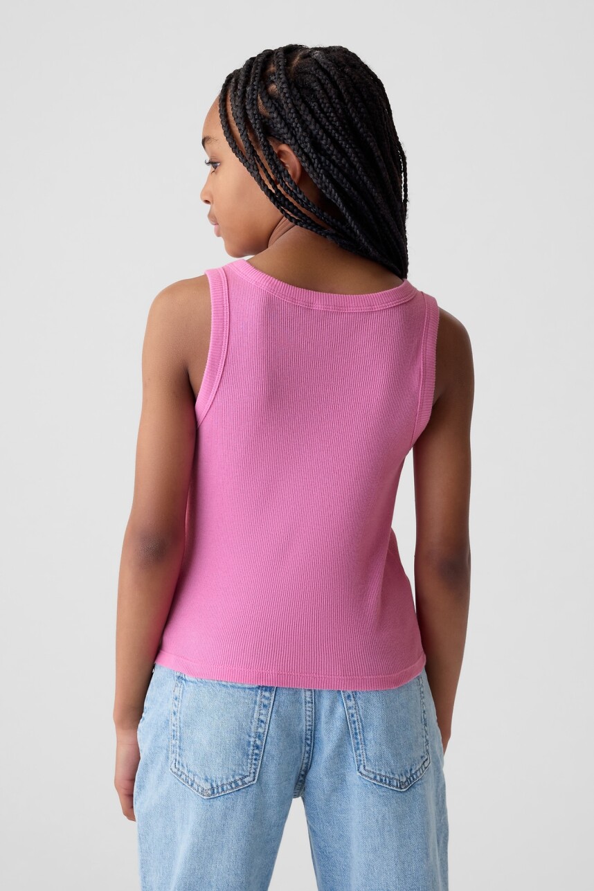 Musculosa Rib Niña Indie Pink