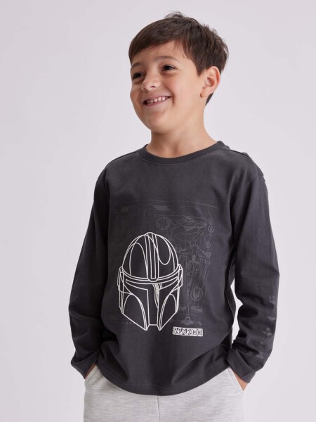 Remera estampada Gris Oscuro