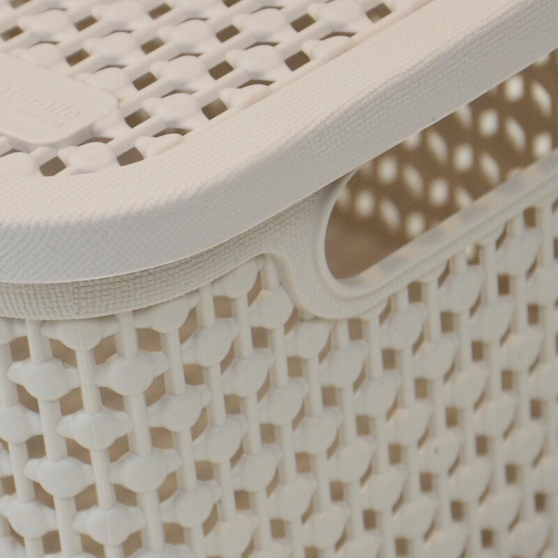 Set x2 Caja simil rattan 2,5 Lts (23x15,5x11cm) BEIGE