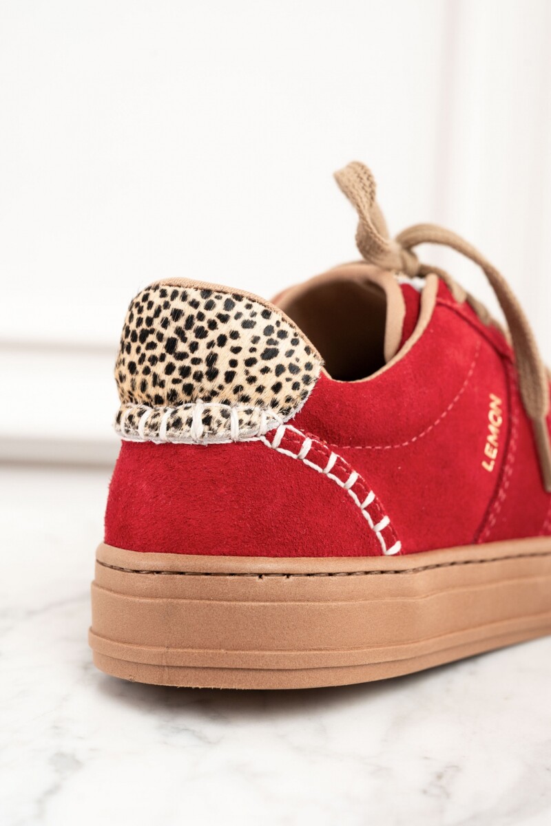 Zapatilla Gamuza Rojo