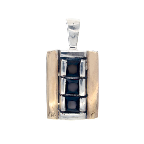 Colgante de plata 925, double en oro 18 ktes y circonias. Colgante de plata 925, double en oro 18 ktes y circonias.